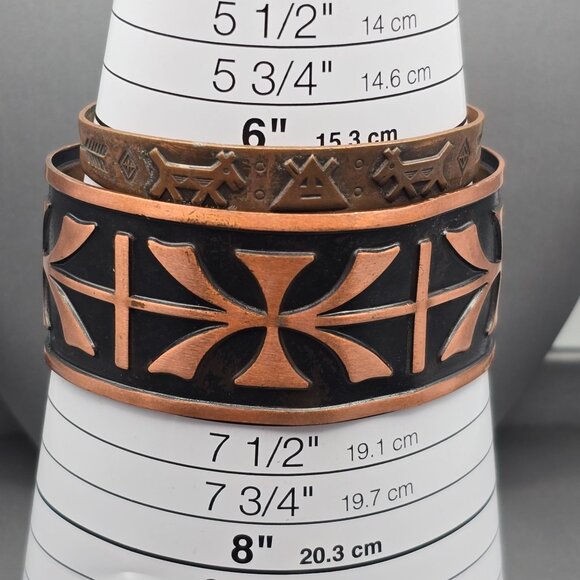 VTG Southwestern Copper & Turquoise Jewelry Equestrian Western Signed Lot of 7 - Picture 9 of 11